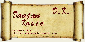 Damjan Kosić vizit kartica